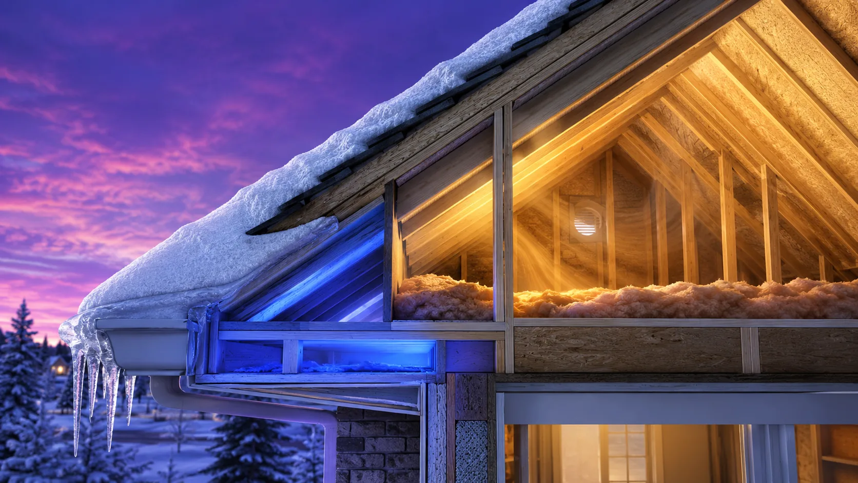 Ice dam attic ventilation diagram for Minnesota homes