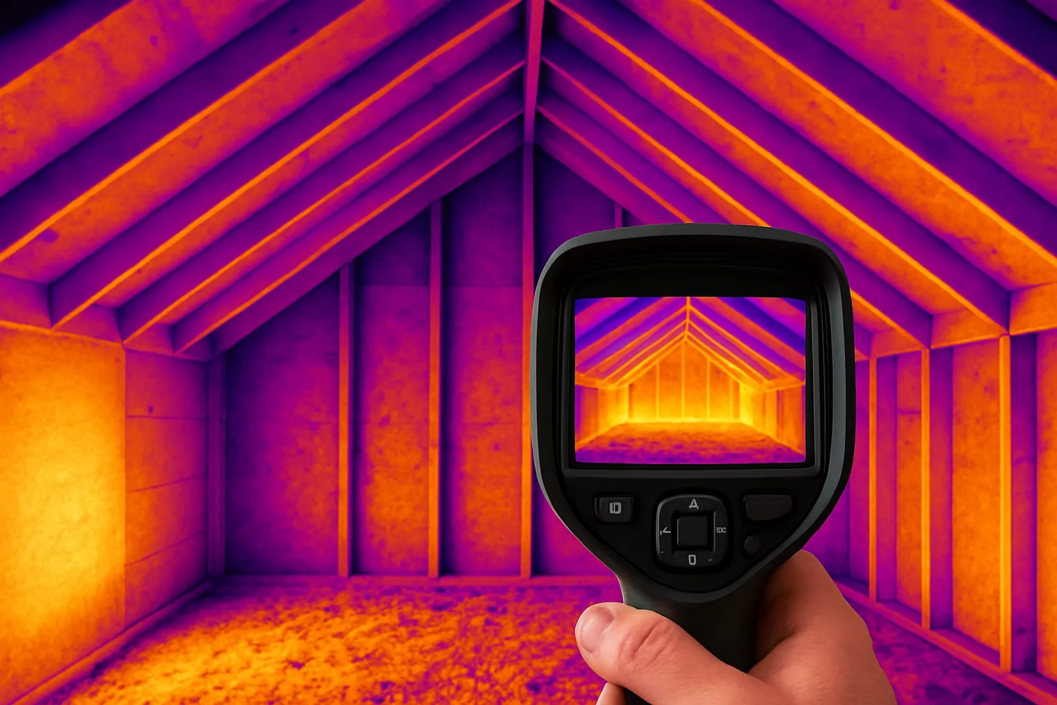 Thermal imaging scan of a Minnesota home showing heat-loss patterns